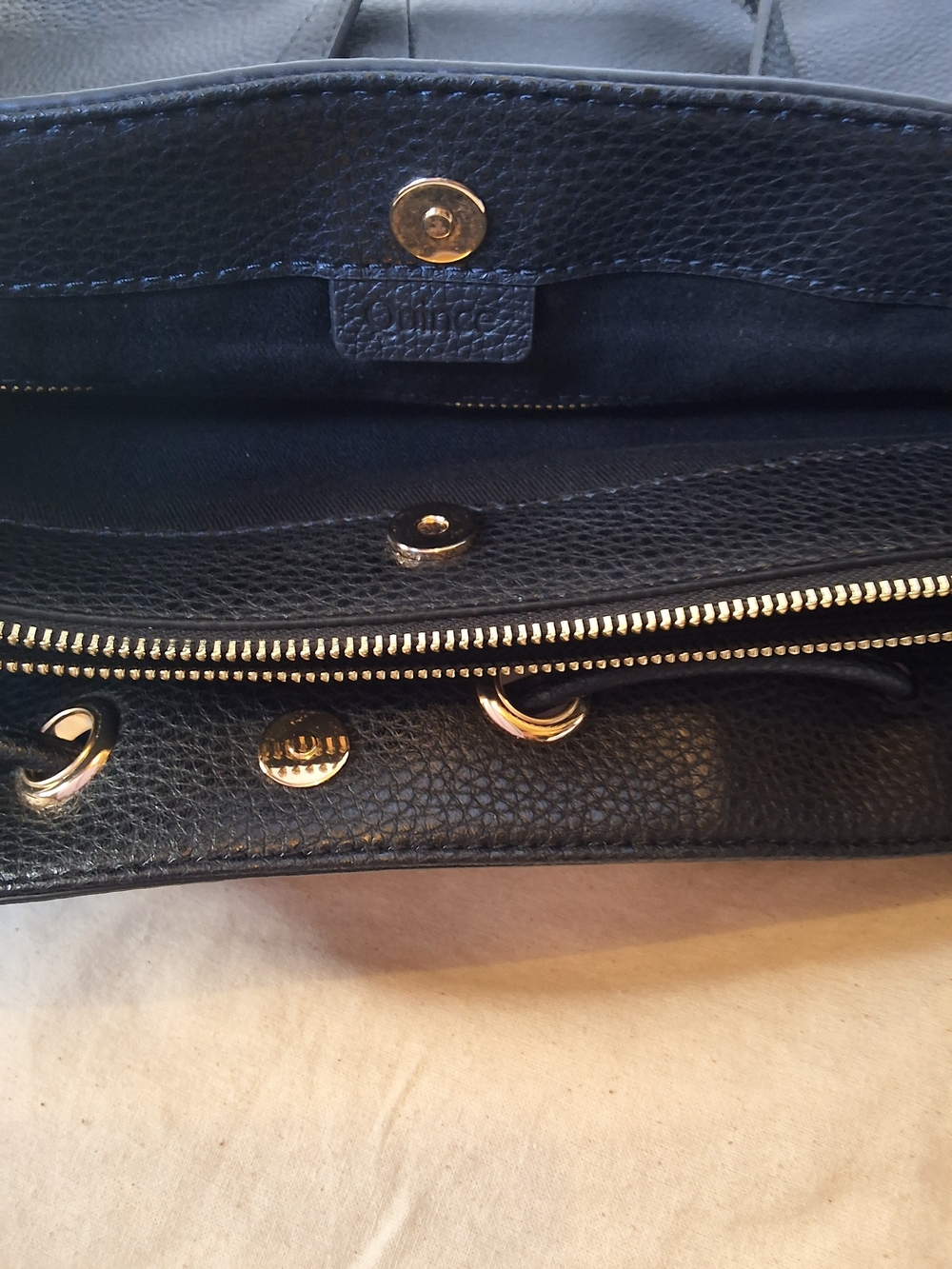 Quince Black Leather Tote Bag with Detachable Strap - Picture 7 of 8
